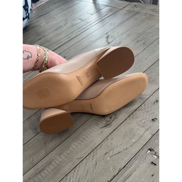 Jil Sander Nude Leather Pumps with Curved Heel Size 37.5 NWOB - Picture 9 of 10